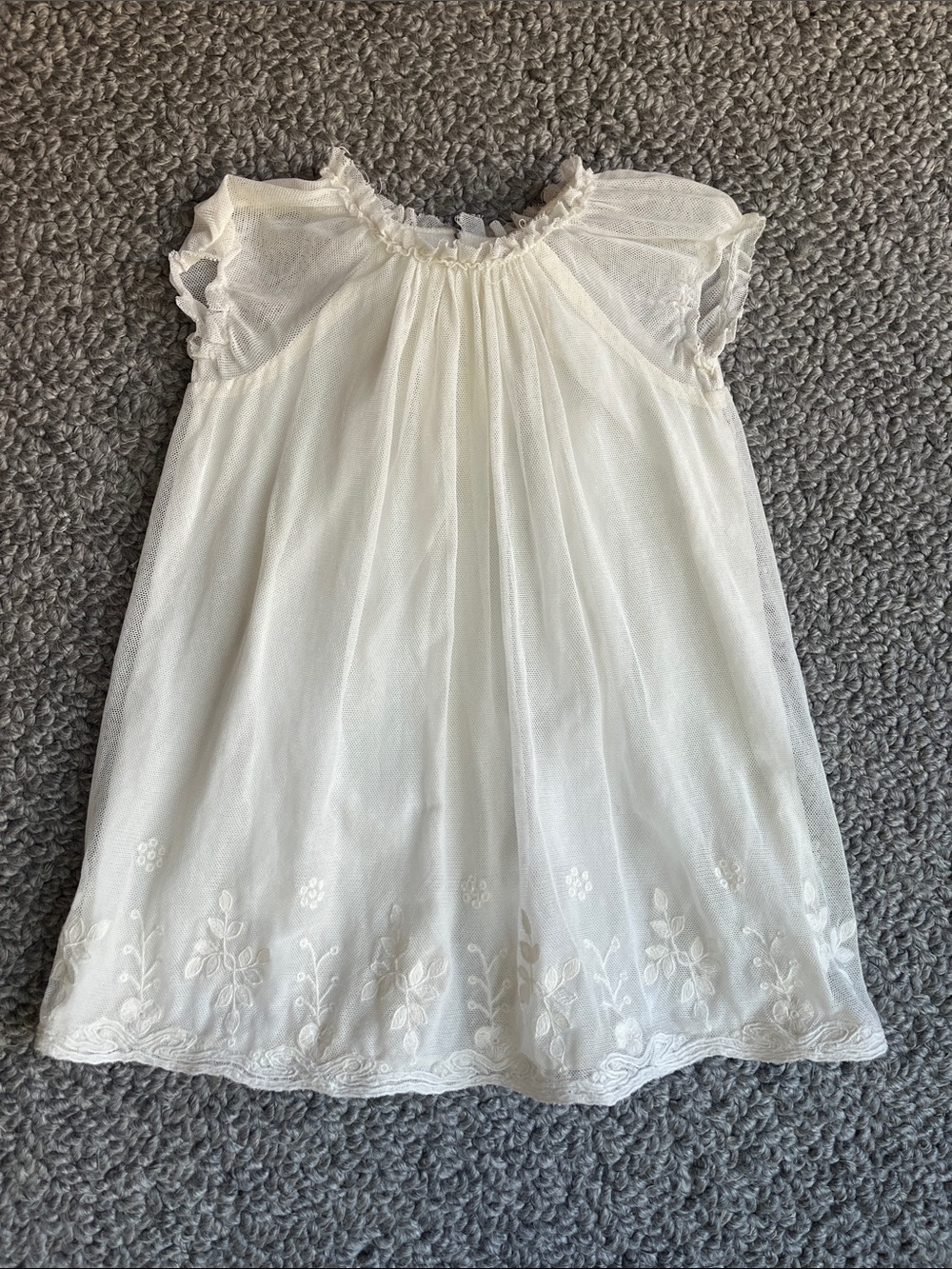 Bonpoint Cream Embroidered Girls' Dress